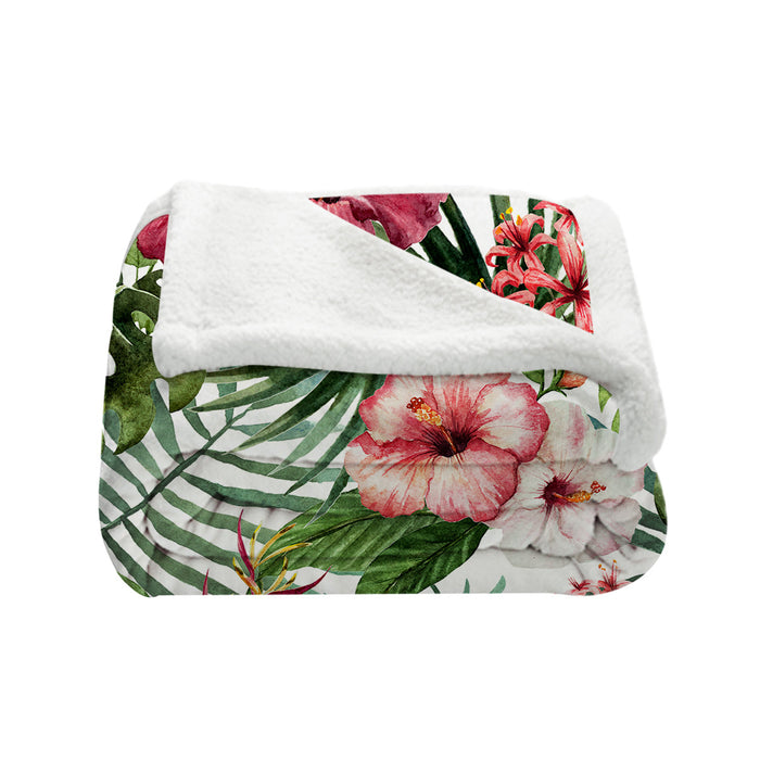 Tropical Hibiscus Bedspread Blanket