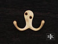 Two Pronged Flared Small Hook 2" (51mm) - Polished Brass - New York Hardware