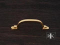 Two Step Foot Rectangular Pull 4 1/8" (105mm) - Polished Brass - New York Hardware
