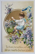 Valentine Postcard Floral Missives Series 11 Boy in Tree Tuck Pub