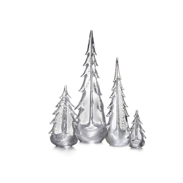 Simon Pearce Vermont Silver Leaf Evergreen Tree in Gift Box