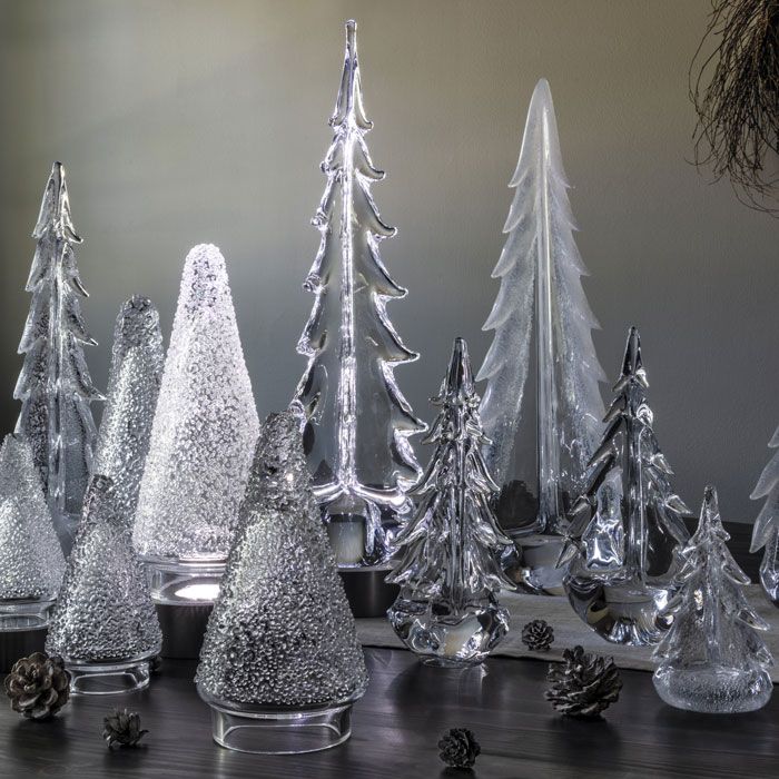 Simon Pearce Vermont Silver Leaf Evergreen Tree in Gift Box