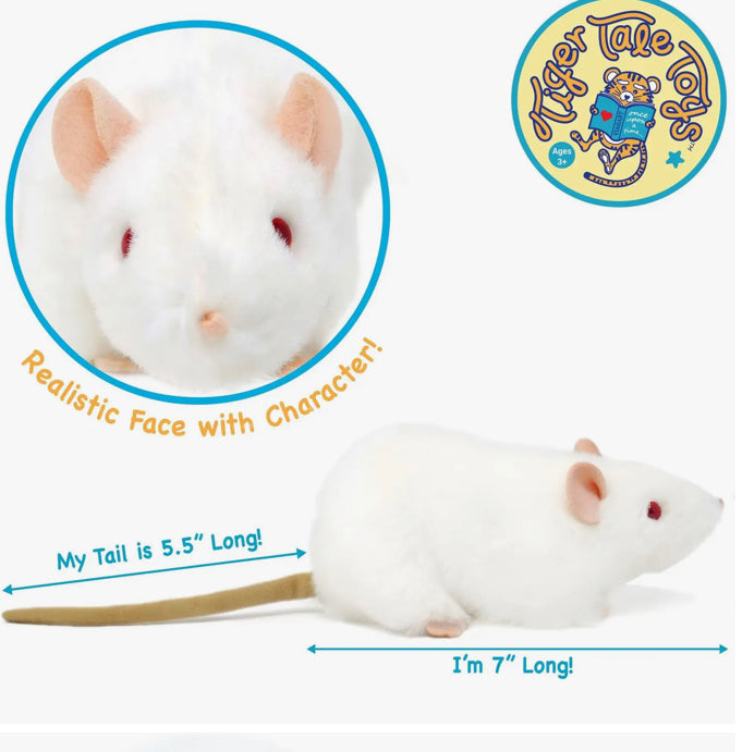VIAHART Toy Co. - Wylie the White Rat | 7 Inch Stuffed Animal Plush