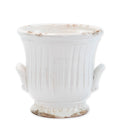 VIETRI: Rustic Garden White Medium Handled Cachepot - Artistica.com
