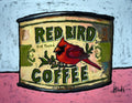 Vintage Red Bird Coffee Tin by David Hinds