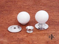 White Porcelain Chrome Knob 1 1/4" (32mm) - Chrome - New York Hardware