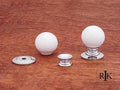 White Porcelain Chrome Knob 1" (25mm) - Chrome - New York Hardware