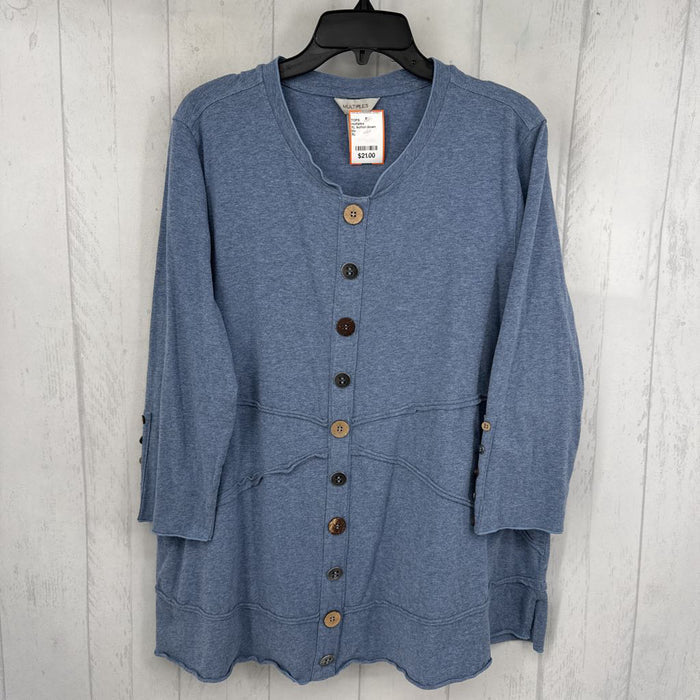XL button down 3/4 slv top